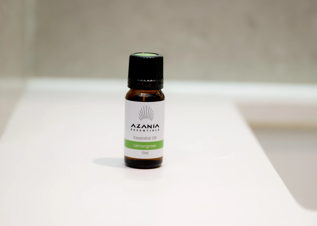Lemongrass essential oil in bathroom