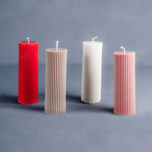 Scented Candle - Ribbed 13cm
