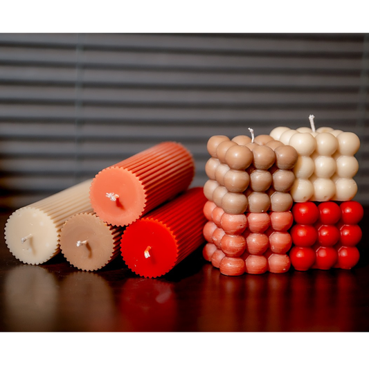 Scented Candle - Ribbed 13cm